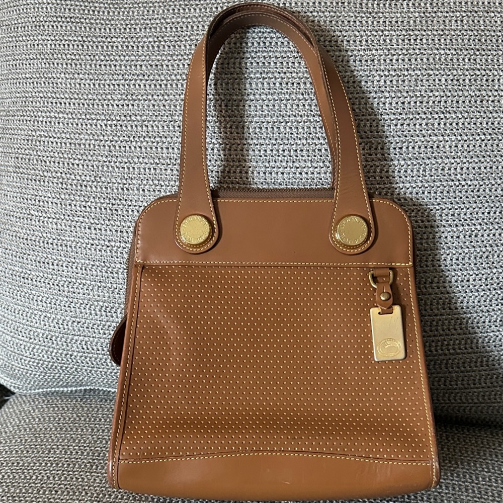 Dooney & Bourke Classic Brown Perforated Leather Tote Bag